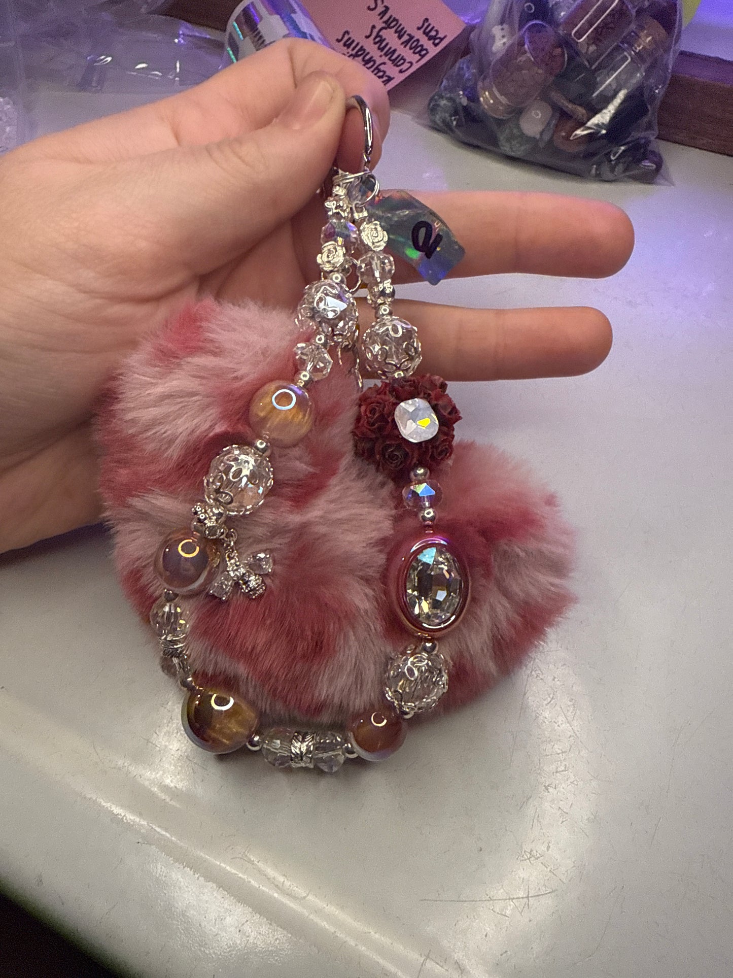 Red keychain holder