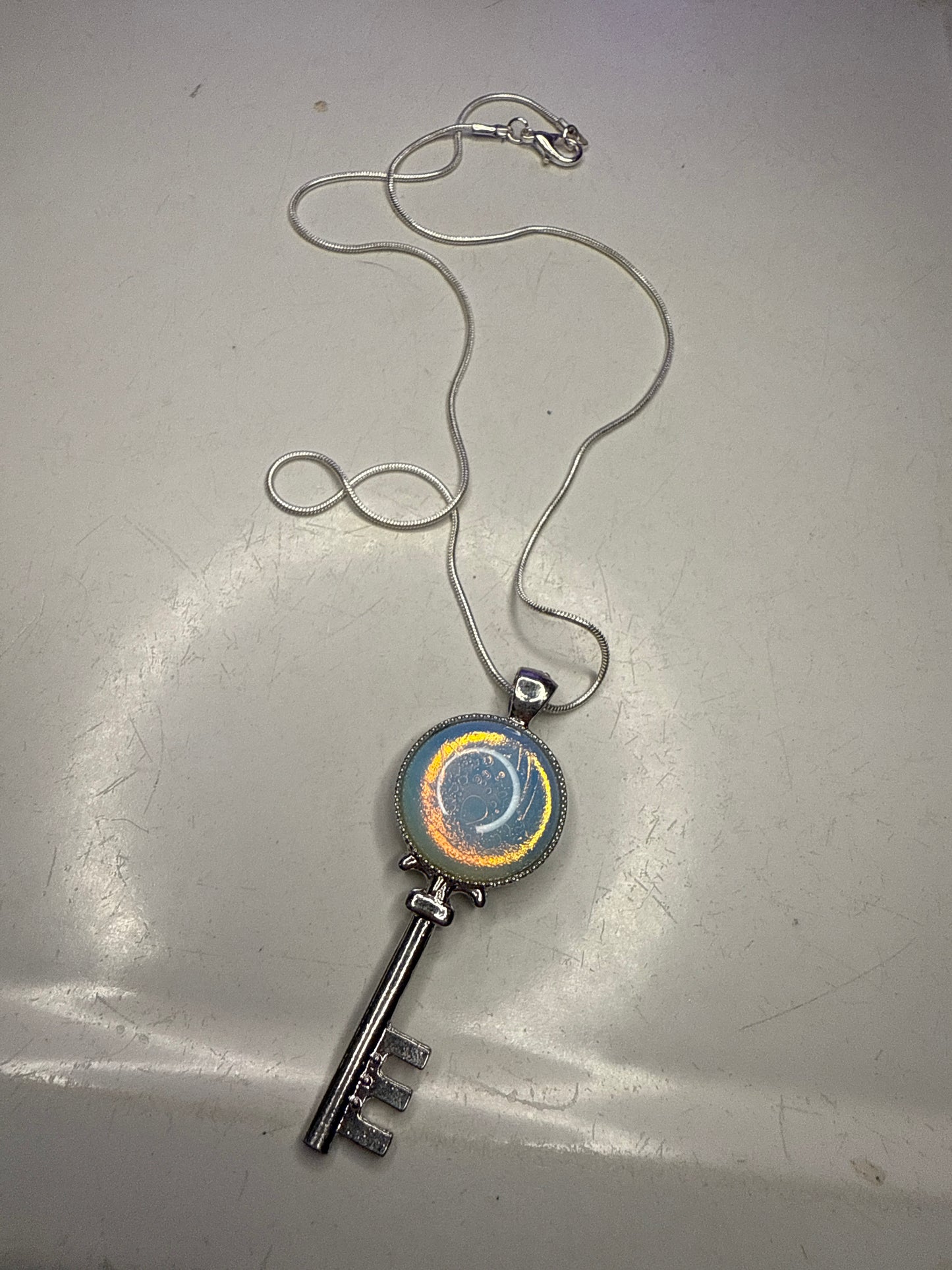 Opal key necklace