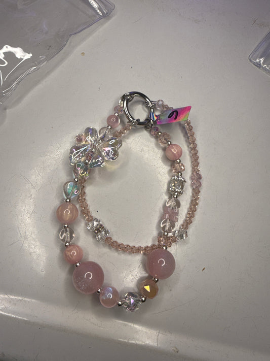 Rose quartz pink keychain