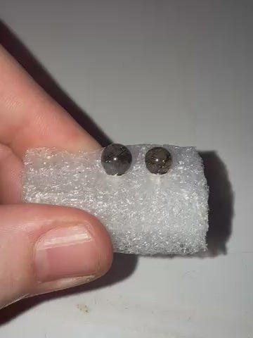 Black rutile stud earrings